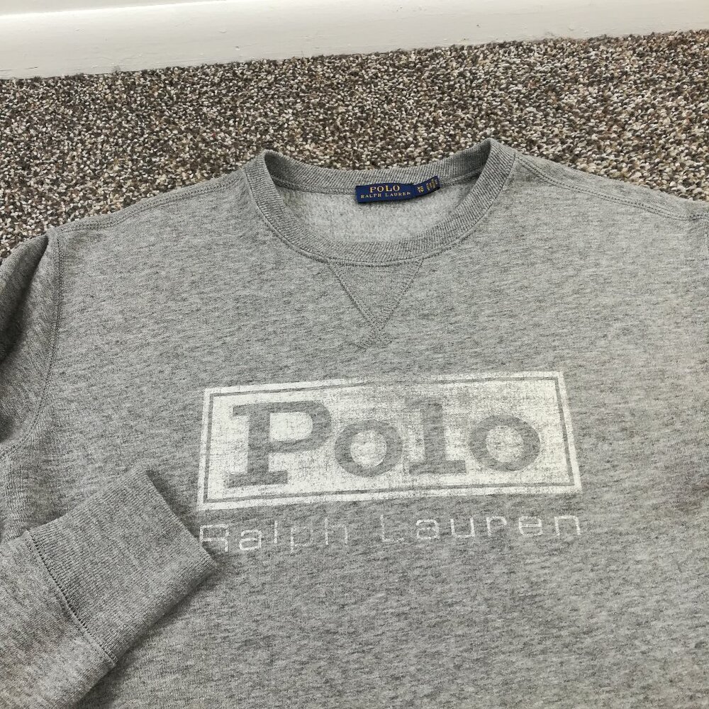 Polo Ralph Lauren Sweatshirt Spellout Factory Distressed Mens XS